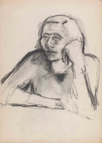 Sketches and Drawings 31 jfatur mama za stolom 70s XL
